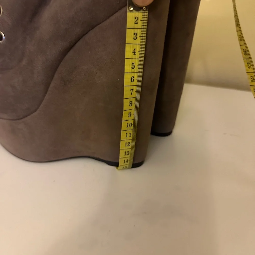 Stuart Weitzman Brown Wedges chunky Shoes - Picture 10 of 14
